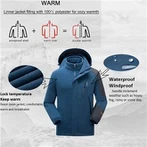 Chaqueta de esquí 3 en 1 para hombre