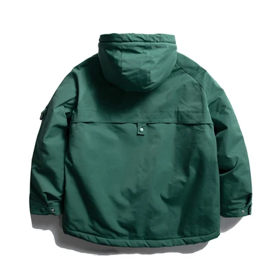 Green sherpa lined jacket back