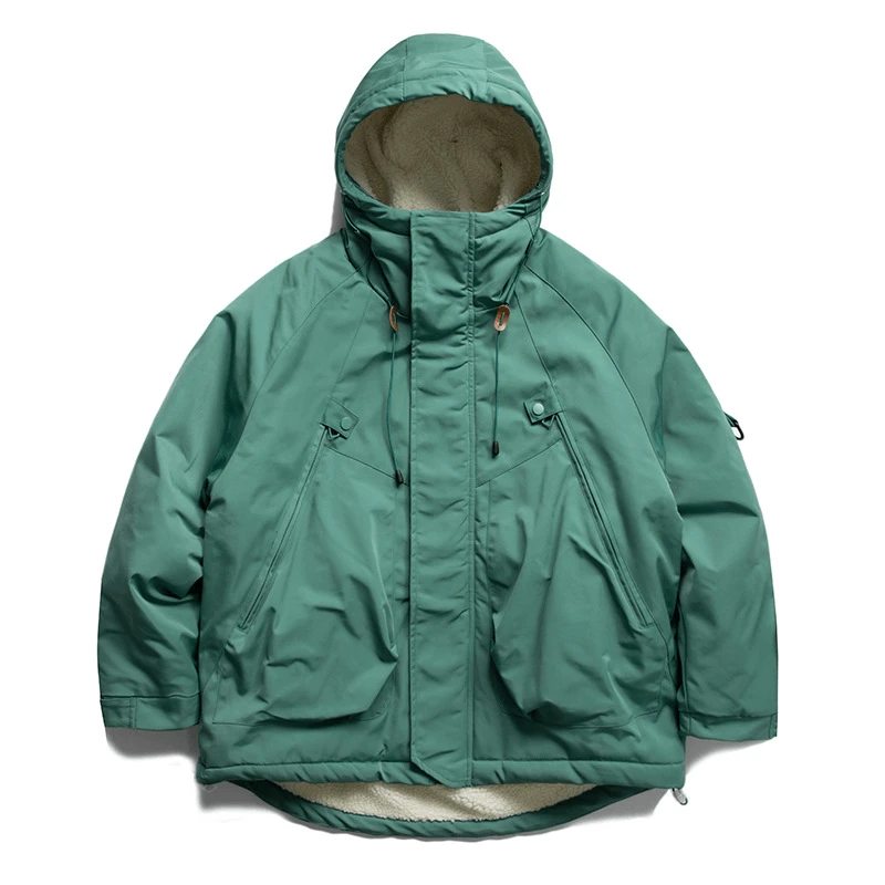 Chaqueta con forro de sherpa verde
