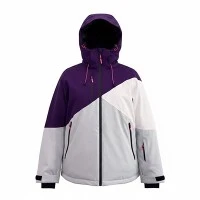 Chaqueta de esquí acolchada con bloques de color para mujer