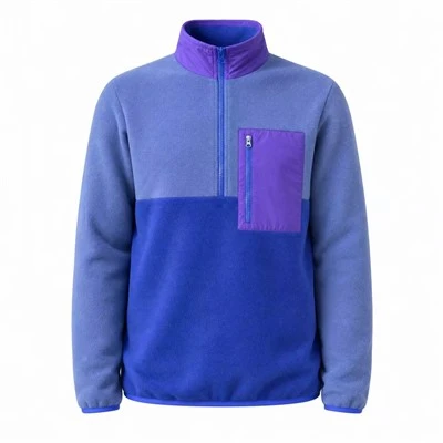 Jersey de micropolar reciclado con cremallera de 1/4 y bloques de color