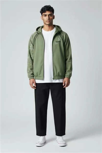 Men's Night Glow Embroidery Track Jacket high quality